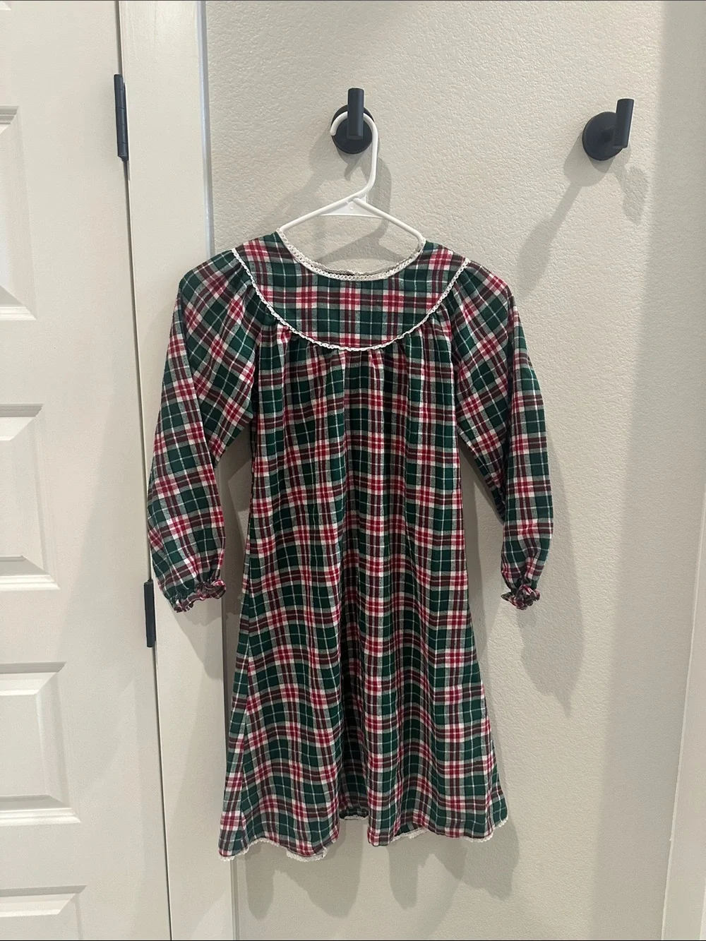 Gymboree Girls Plaid Nightgown Vintage Green & Red Christmas Holiday Pajamas